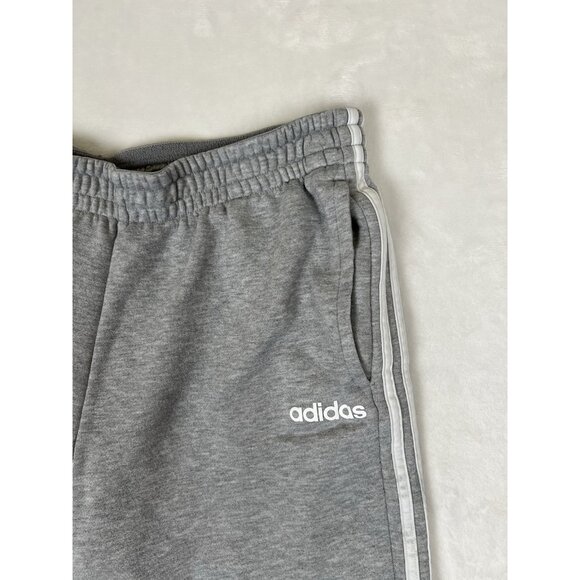 Adidas Fleece Sweat Pants Gray Women’s XL 3 Stripes Climalite Gym - Picture 2 of 9